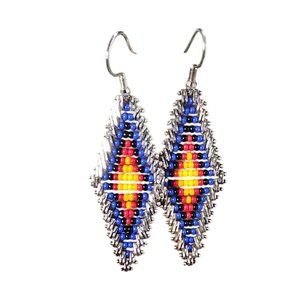 Vintage Women's Hand Crafted Mexico Sterling Silver Hook Earrings